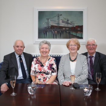 8 September 17, Mandatory Credit ©Press Eye/Darren Kidd

Titanic Hotel Belfast. 
Pictured are (l-r) Jack Crockard, Elizabeth Gibb, Jane and George Ferris