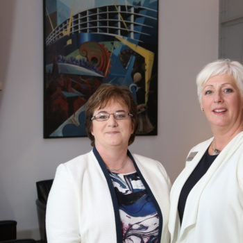 8 September 17, Mandatory Credit ©Press Eye/Darren Kidd

Titanic Hotel Belfast. 
Pictured are (l-r) Angela Lavin and Angelina Fusco