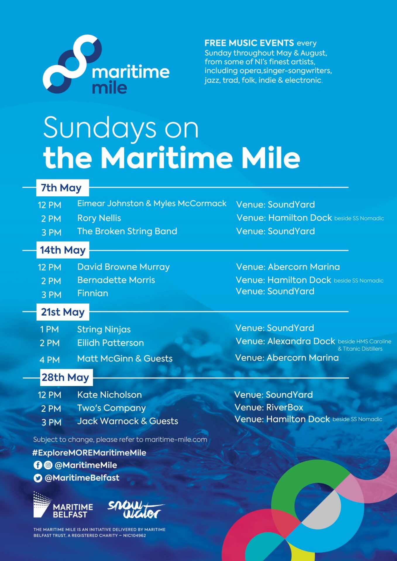 Sundays on the Maritime Mile- May Programme